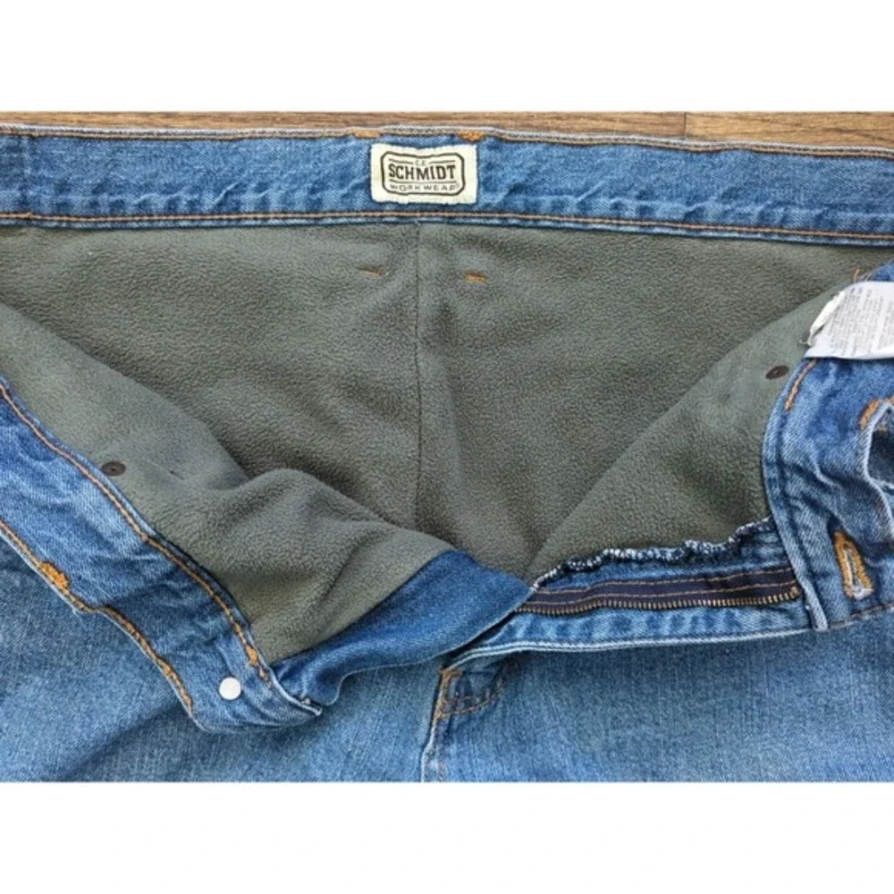 C.E. Schmidt Workwear Fleece Lined Carpenter Denim Jeans Size 40x34 Hammer Loop‎